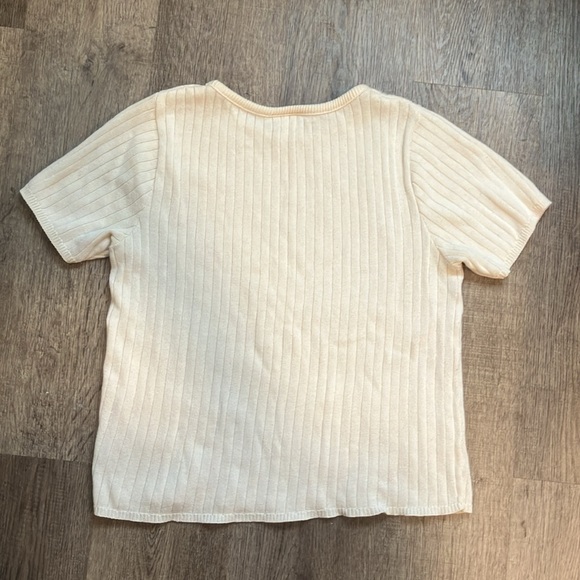 Cream Ribbed Knit Top - Picture 12 of 16
